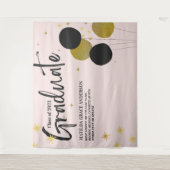 Grote zwart-gouden afstudeerfeest foto achtergrond wandkleed (Voorkant)