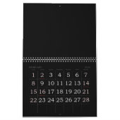 Grote zwarte afdrukagenda met Feestdagen Kalender (Feb 2026)