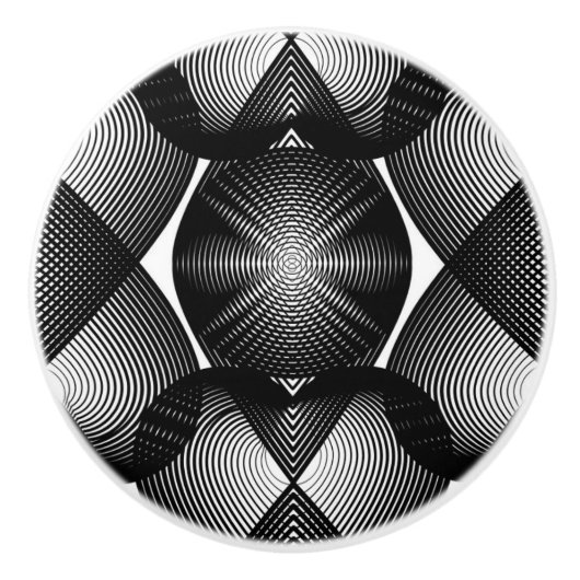 Grote zwarte blik en witte keramische knop/meeuw keramische knop (Voorkant)