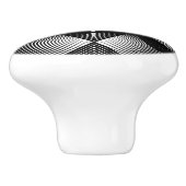 Grote zwarte blik en witte keramische knop/meeuw keramische knop (Zijkant)