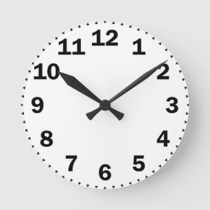 grote zwarte cijfers ronde klok