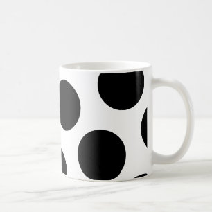 Grote Zwarte Diagonale Stippen Koffiemok