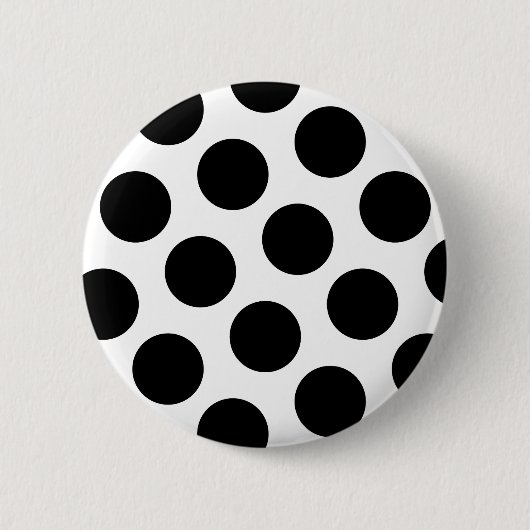 Grote Zwarte Diagonale Stippen Ronde Button 5,7 Cm (Voorkant)