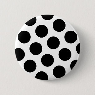 Grote Zwarte Diagonale Stippen Ronde Button 5,7 Cm