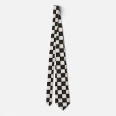 Grote zwarte en Antiek witte checkers Stropdas (Achterkant)