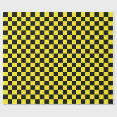 Grote zwarte en gele cheques, pakpapier (Vlak)