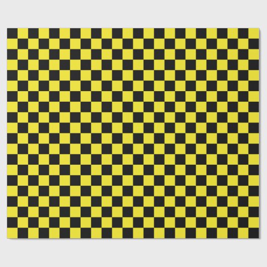 Grote zwarte en gele cheques, pakpapier (Vlak)