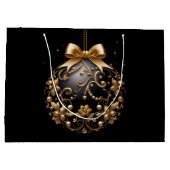GROTE ZWARTE EN GOUDEN KERSTVERSIERING GROOT CADEAUZAKJE (Achterkant)