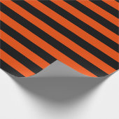 Grote zwarte en heldere Oranje strepen Cadeaupapier (Hoek)