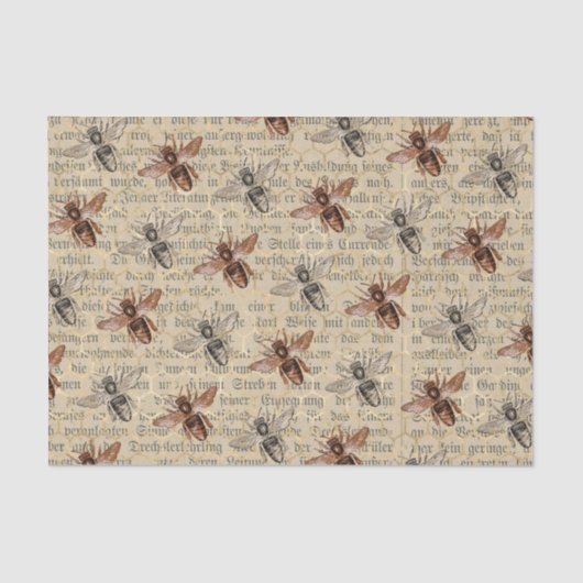 Grote zwarte en koperen bijen tissuepapier (Voorkant)