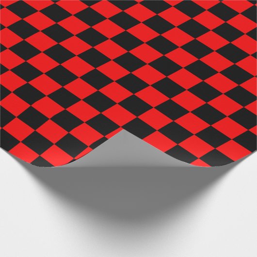 Grote zwarte en rode cheques, pakpapier (Hoek)