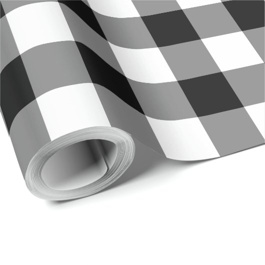 Grote zwarte en witte buffelplaat cadeaupapier (Rol Hoek)