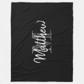 Grote zwarte en witte deken met monogram (Voorkant)