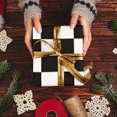 Grote Zwarte En Witte Geruite Cadeaupapier