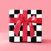 Grote Zwarte En Witte Geruite Cadeaupapier
