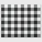 Grote zwarte en witte gingham cadeaupapier (Vlak)