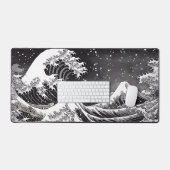 Grote zwarte en witte golven bureaumat (Keyboard & Muis)