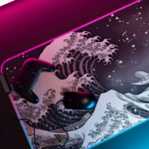 Grote zwarte en witte golven