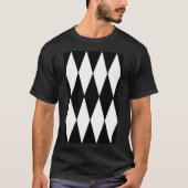 GROTE ZWARTE EN WITTE HARLEQUIN- DIAMOND- ARGYLE T-SHIRT (Voorkant)
