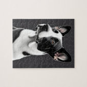 Grote zwarte en witte hond legpuzzel (Horizontaal)