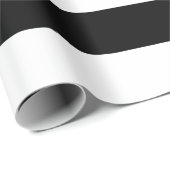 Grote Zwarte en Witte Horizontale Strepen Cadeaupapier (Rol Hoek)