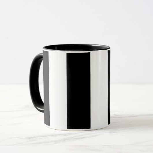 grote zwarte en witte mok (Voorkant links)