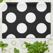 Grote zwarte en witte poka Dot Kitchen Towel Theedoek (Gevouwen)
