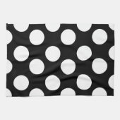 Grote zwarte en witte poka Dot Kitchen Towel Theedoek (Horizontaal)