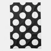 Grote zwarte en witte poka Dot Kitchen Towel Theedoek (Verticaal)
