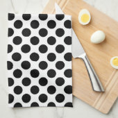 Grote zwarte en witte poka Dots keukenhanddoeken (Quarter Fold)