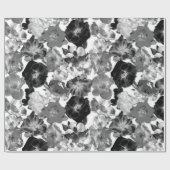 Grote zwarte en witte Rozen Cadeaupapier (Vlak)