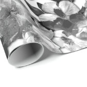 Grote zwarte en witte Rozen Cadeaupapier (Rol Hoek)