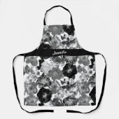 Grote zwarte en witte Rozen Schort (Voorkant)