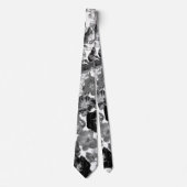 Grote zwarte en witte Rozen Stropdas (Voorkant)