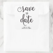 Grote zwarte en witte Save The Date-stickers Vierkante Sticker (Tas)
