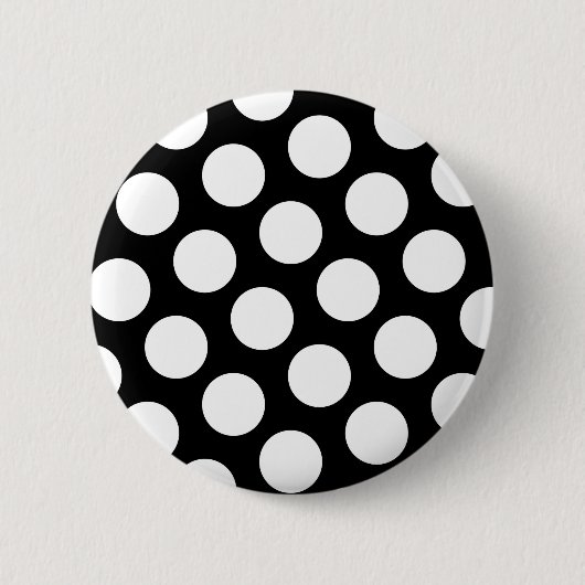 Grote Zwarte en Witte Stippen Ronde Button 5,7 Cm (Voorkant)