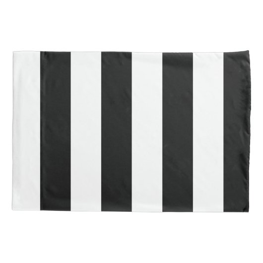 Grote zwarte en witte strepen kussensloop (Achterkant)