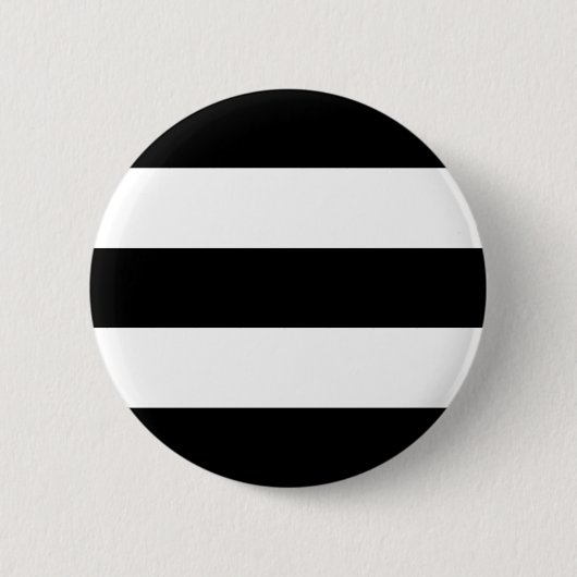 Grote Zwarte en Witte Strepen Ronde Button 5,7 Cm (Voorkant)