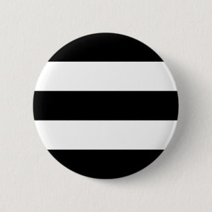 Grote Zwarte en Witte Strepen Ronde Button 5,7 Cm