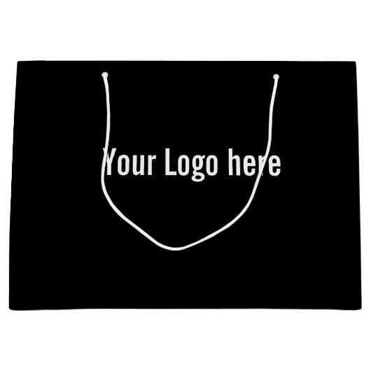 Grote zwarte en witte tas groot cadeauzakje (Voorkant)