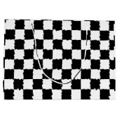 Grote zwarte en witte tas groot cadeauzakje (Achterkant)