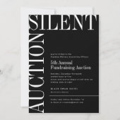 Grote zwarte en witte tekst Silent Auction Invitat Kaart (Voorkant)