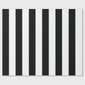 Grote Zwarte en Witte Verticale Strepen Cadeaupapier (Vlak)