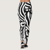 Grote zwarte en witte zebrastrepen leggings (Achterkant)
