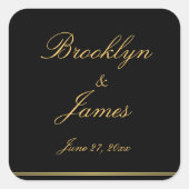 Grote zwarte goudbruine Stickers (Voorkant)