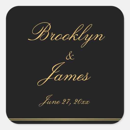 Grote zwarte goudbruine Stickers (Voorkant)