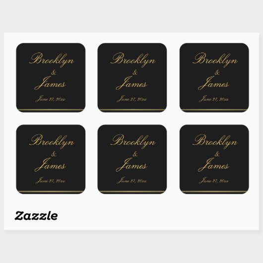 Grote zwarte goudbruine Stickers (Vel)