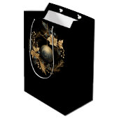 GROTE ZWARTE & GOUDEN KERSTORNAMENT MEDIUM CADEAUZAKJE (Achterkant Gekanteld)
