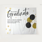 Grote zwarte goudfotoachtergrond van de zwarte Gou Wandkleed (Voorkant (horizontaal))