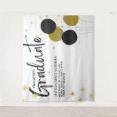 Grote zwarte goudfotoachtergrond van de zwarte Gou Wandkleed (Voorkant)